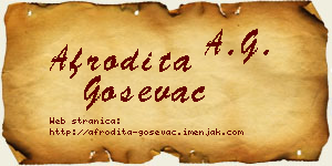 Afrodita Goševac vizit kartica